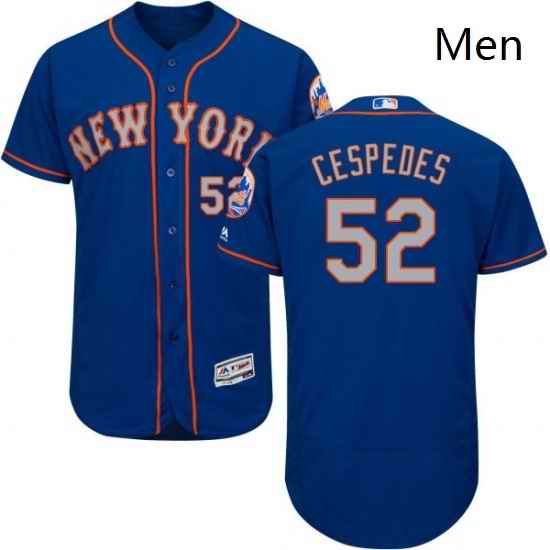 Mens Majestic New York Mets 52 Yoenis Cespedes RoyalGray Alternate Flex Base Authentic Collection MLB Jersey